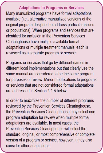 Adaptations to Programs or Services